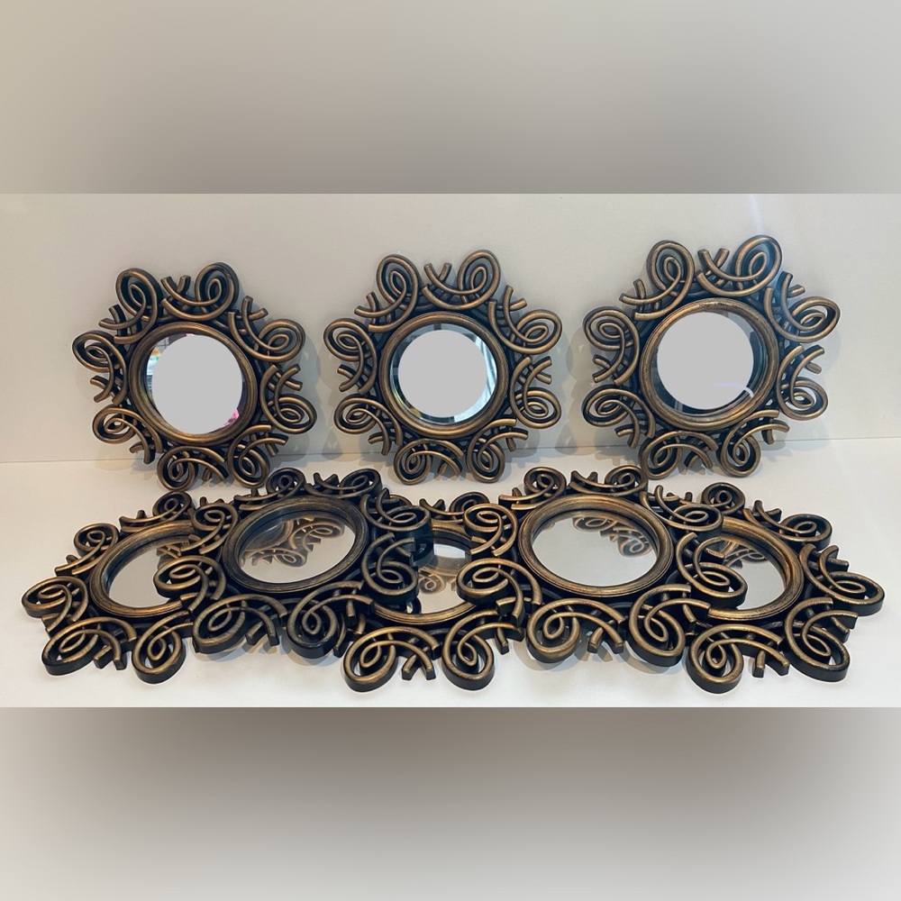 Decorative Wall Hanging Bronze Mirror Set